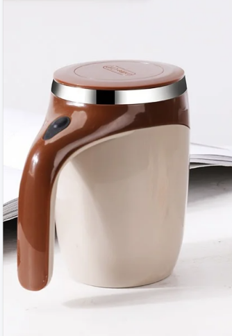 Self Stirring Mug - Rechargeable Automatic Magnetic Electric Coffee Mug, Rotating Cute Mixing Cup Tasse, To Stir Office/Kitchen/Travel/Home Coffee/Tea/Hot Chocolate/Milk-450 ml/15.2 oz(Brown)